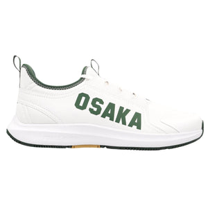 Osaka Furo Court Pineneedle padelschoen zijaanzicht wit met dennengroene details
