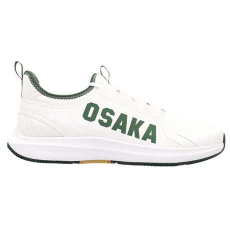 Osaka Furo Court Pineneedle padelschoen zijaanzicht wit met dennengroene details