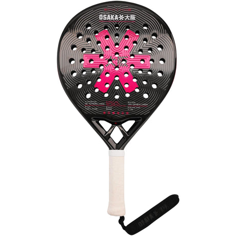 Osaka Pro Tour LTD Control padelracket in zwart met roze stermotief, vooraanzicht
