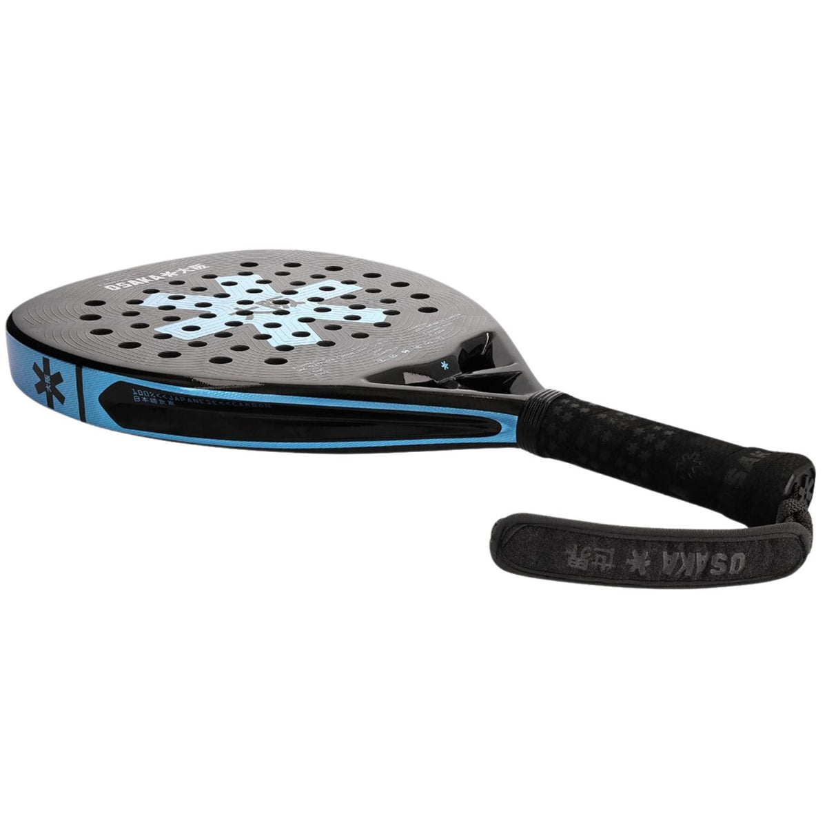 Osaka Pro Tour LTD Power Silver Lake Blue liggend met zwarte grip en polsband
