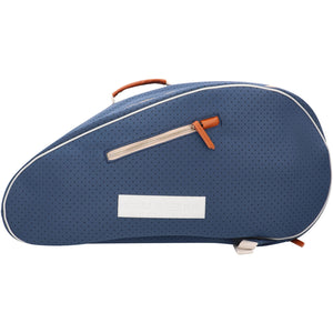 Osaka Neoprene rackettas in donkerblauw met leren handvat, zijaanzicht