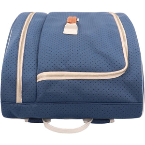 Vooraanzicht van de Osaka Neoprene tas met creme bies en ritsvak