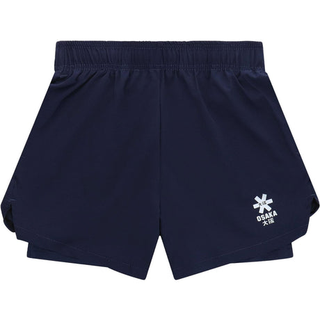 Vooraanzicht van de donkerblauwe Osaka Shorts met ingestikte binnenbroek en sterlogo