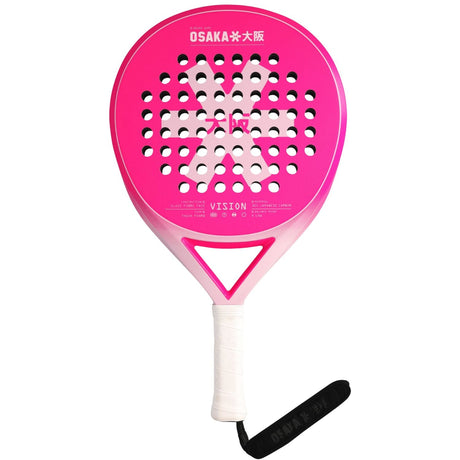 Osaka Vision Control dames padelracket in fuchsiaroze met witte grip, vooraanzicht