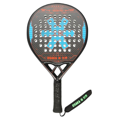 Osaka Vision Pro Control Snap padelracket in zwart met lichtblauwe ster, vooraanzicht
