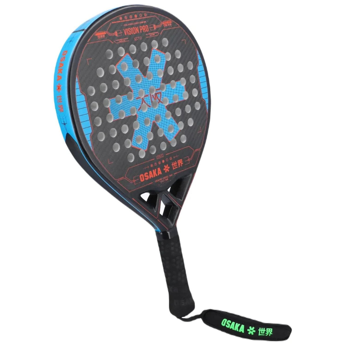 Osaka Vision Pro Control Snap – oblique front view, round shape in black with a blue rim