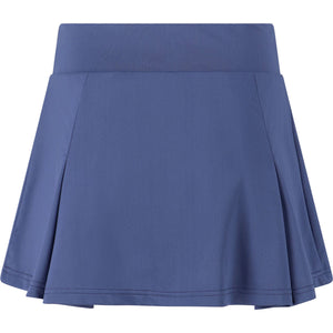 Achterkant van de blauwe Osaka Women Floucy Skirt met diepe plooien en A-lijn