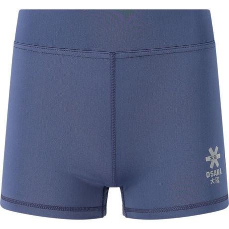 Vooraanzicht van de blauwe Osaka Women Tech Short Thight met brede tailleband