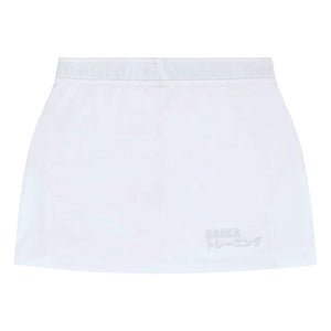 Plat achteraanzicht van de witte Osaka Training tennisrok met merknaam