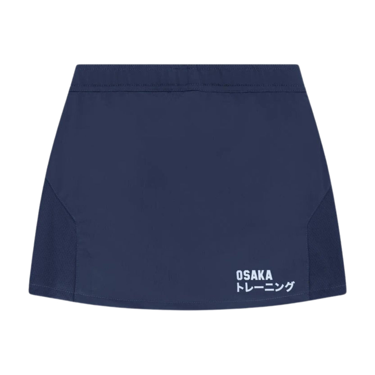 Plat achteraanzicht van de donkerblauwe Osaka Training tennisrok