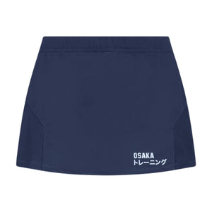 Plat achteraanzicht van de donkerblauwe Osaka Training tennisrok