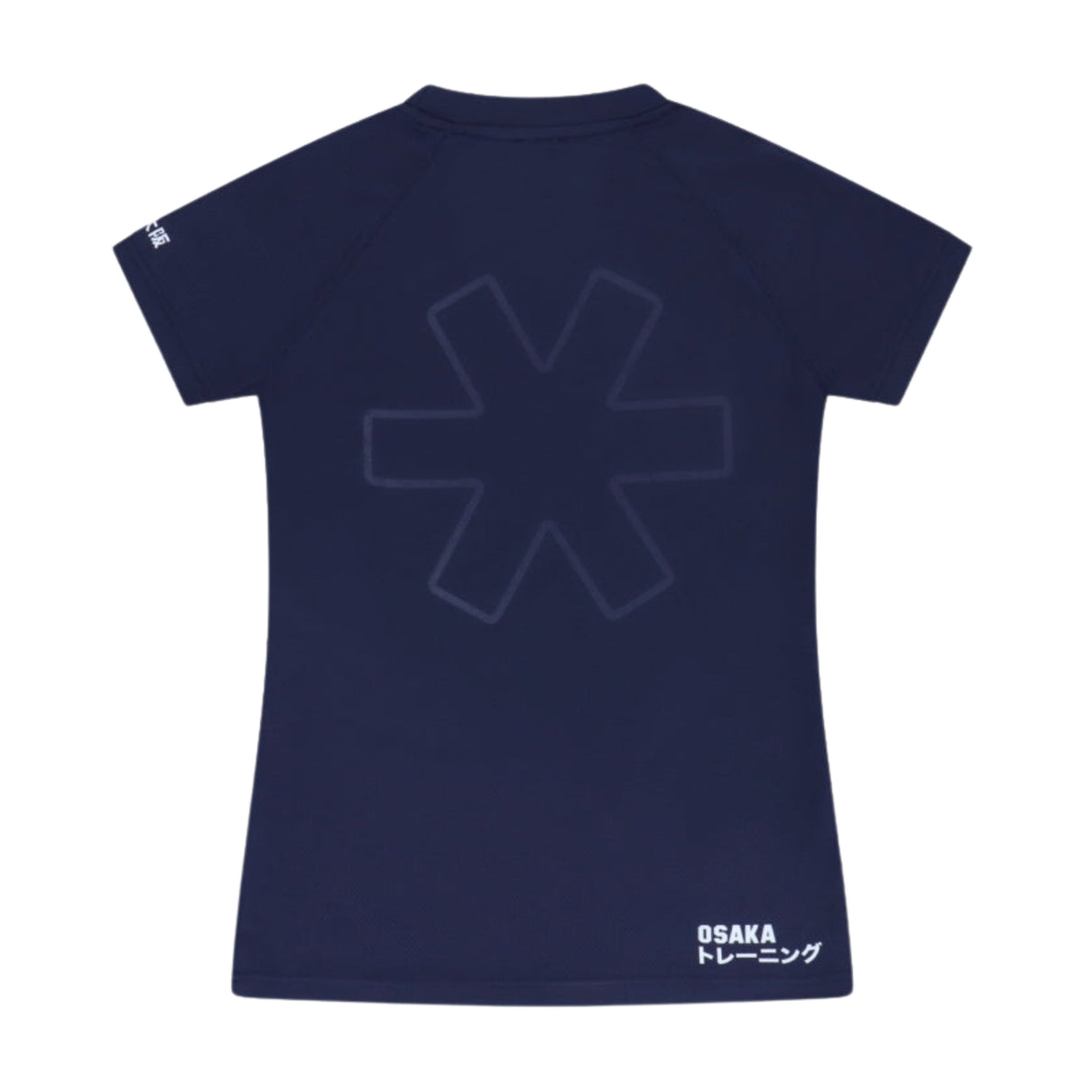 Plat achteraanzicht van het donkerblauwe Osaka Training T-shirt met sterprint