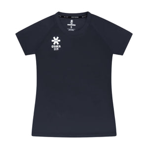 Osaka Training T-shirt voor dames in zwart, plat vooraanzicht met logo