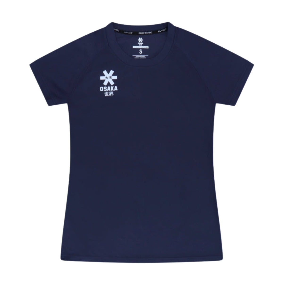 Osaka Training T-shirt voor dames in donkerblauw, plat vooraanzicht