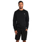 Zwarte RS Paris sweater met wit RS-logo op de borst, vooraanzicht gedragen