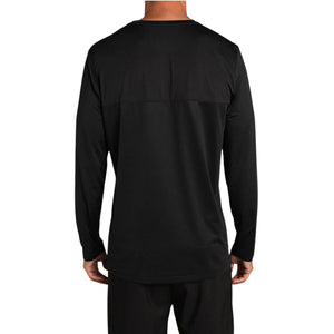 Achterzijde van de zwarte RS Performance longsleeve met naadloos rugpaneel