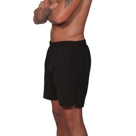 Zwarte RS Performance short voor heren, zijaanzicht met elastische taille
