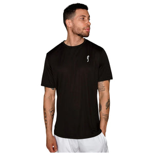 RS Performance T-shirt voor heren in zwart, vooraanzicht met klein RS-logo