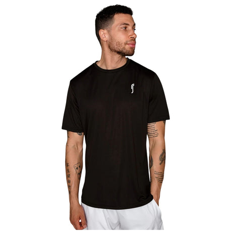 RS Performance T-shirt voor heren in zwart, vooraanzicht met klein RS-logo