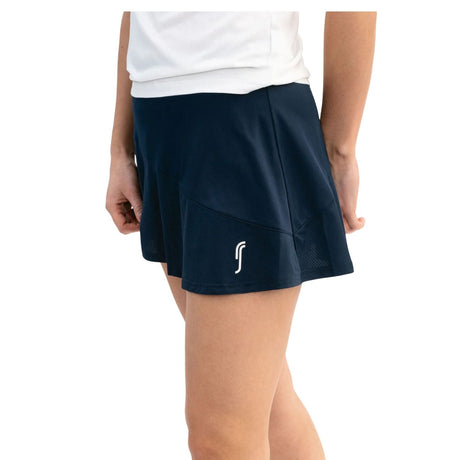 Donkerblauwe RS Women Court Club rok met RS-logo, zijaanzicht