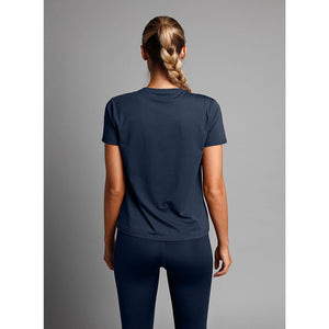 Achterzijde van het donkerblauwe RS Women Paris Relaxed T-shirt