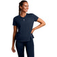 Model draagt het donkerblauwe RS Paris Relaxed T-shirt met klein RS-logo