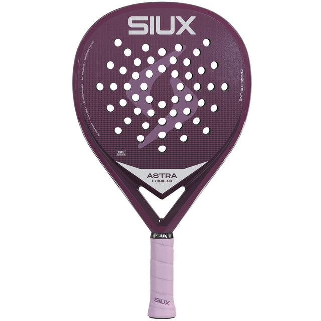 Siux Astra Hybrid Air 26 padelracket in paars met wit SIUX-logo, vooraanzicht