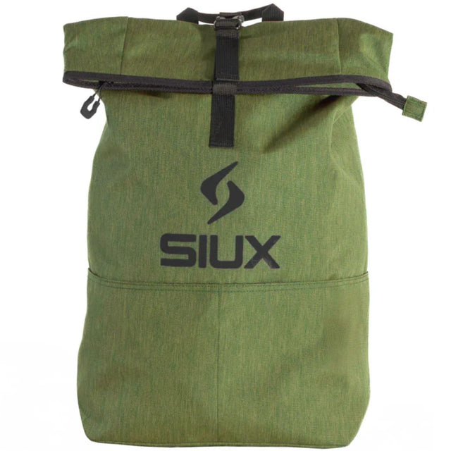 Siux Backpack Street 2026 in groen, roll-top rugzak met Siux-logo