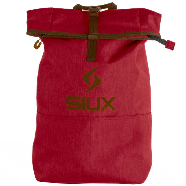 Siux Backpack Street 2026 in rood, roll-top rugzak met Siux-logo