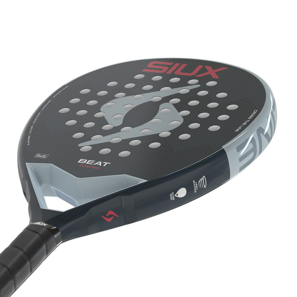Liggend aanzicht van het Siux Beat Control 3 26 met zwarte grip en grijze framerand
