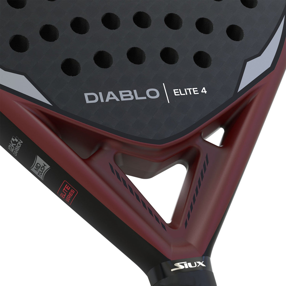 Detail van het hart van het Siux Diablo Elite 4 met de opdruk DIABLO ELITE 4