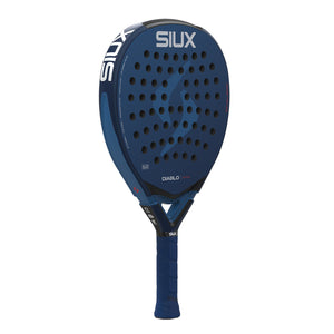 Siux Diablo Elite 6 padelracket licht gedraaid, donkerblauw blad met witte letters