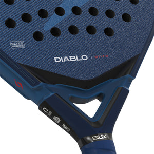 Detail van het hart van het Siux Diablo Elite 6 met de opdruk DIABLO ELITE in wit