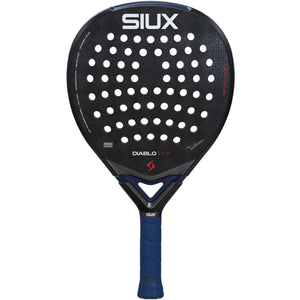 Siux Diablo Pro 26 padelracket in zwart met donkerblauw frame, vooraanzicht