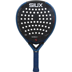 Siux Diablo Pro 26 padelracket in de blauwe uitvoering, vooraanzicht met wit logo