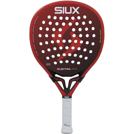 Siux Electra Elite 6 26 padelracket in rood met zwart SIUX-logo, vooraanzicht