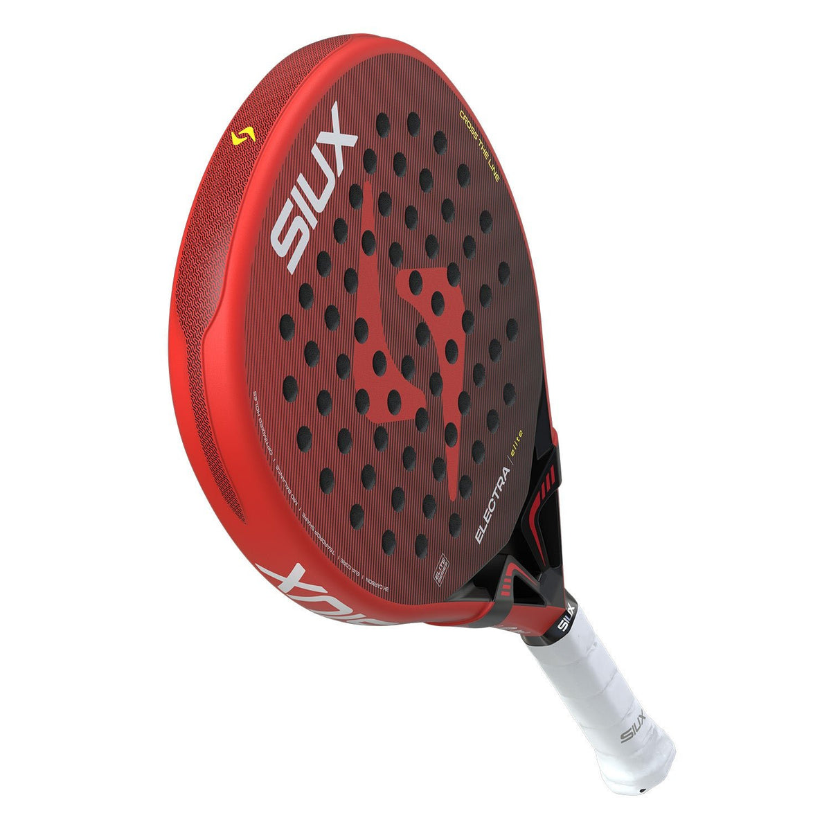 Achterzijde van het Siux Electra Elite 6 26 padelracket in rood met witte grip