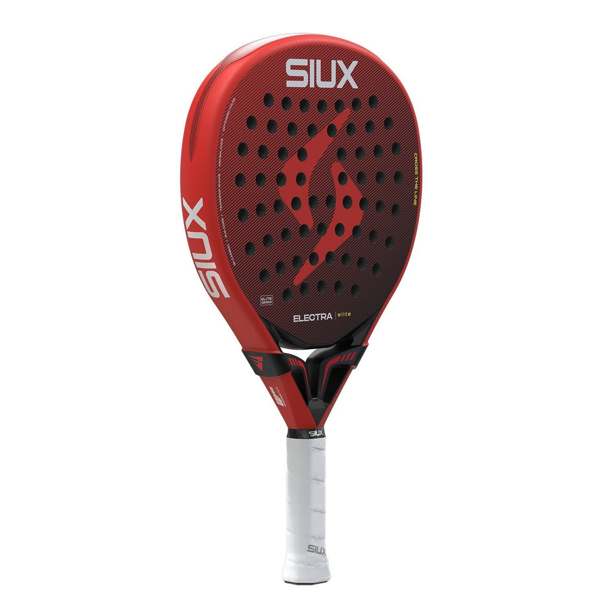 Siux Electra Elite 6 26 padelracket licht gedraaid, rood blad met witte letters