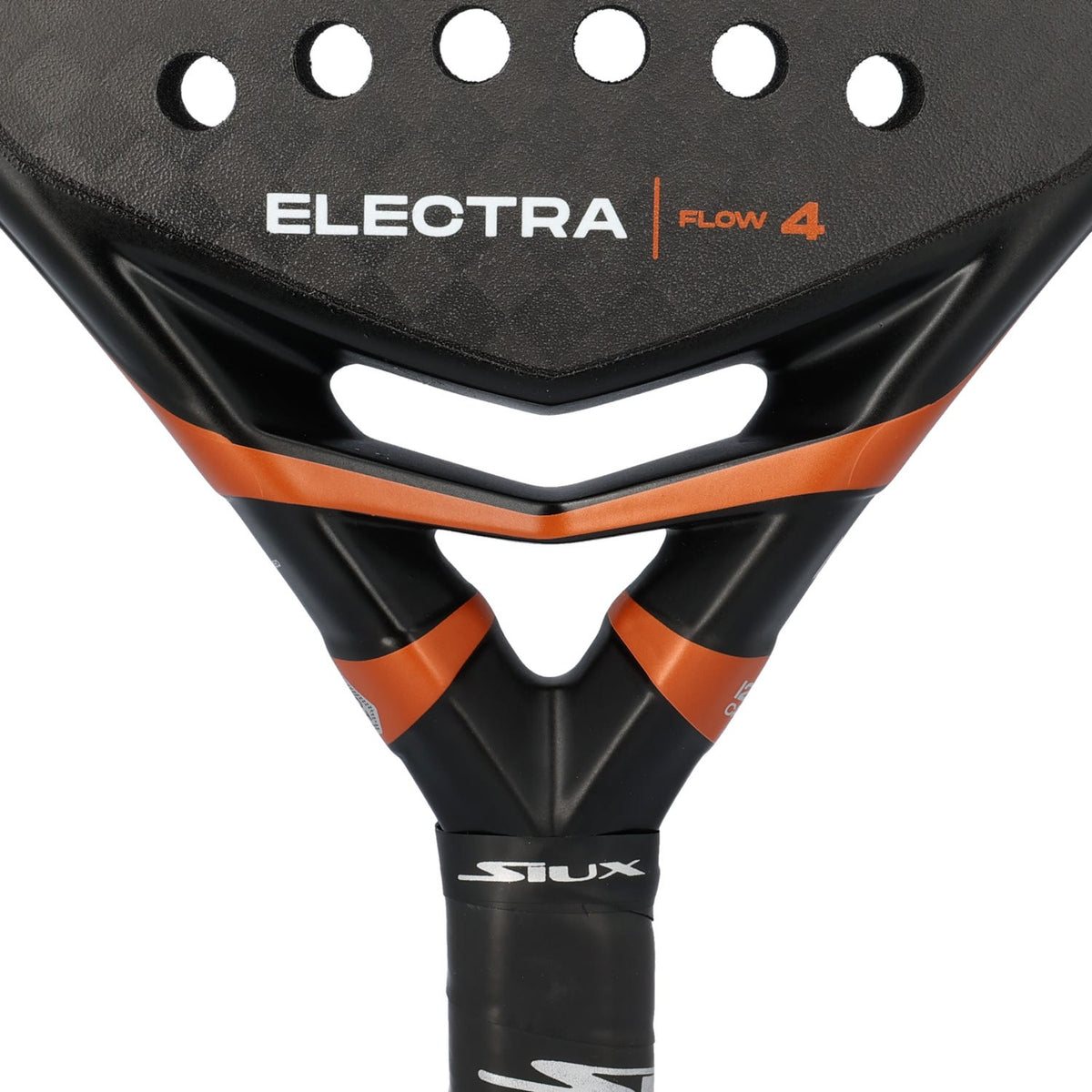 Detail van het hart van het Siux Electra Flow 4 met de opdruk ELECTRA FLOW 4