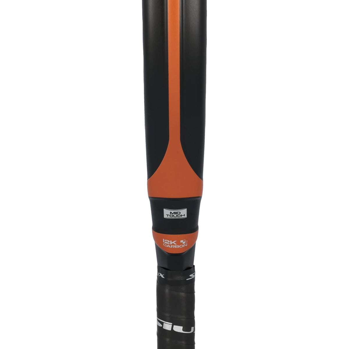 Detail van de zwart-oranje framerand van het Siux Electra Flow 4 langs de steel
