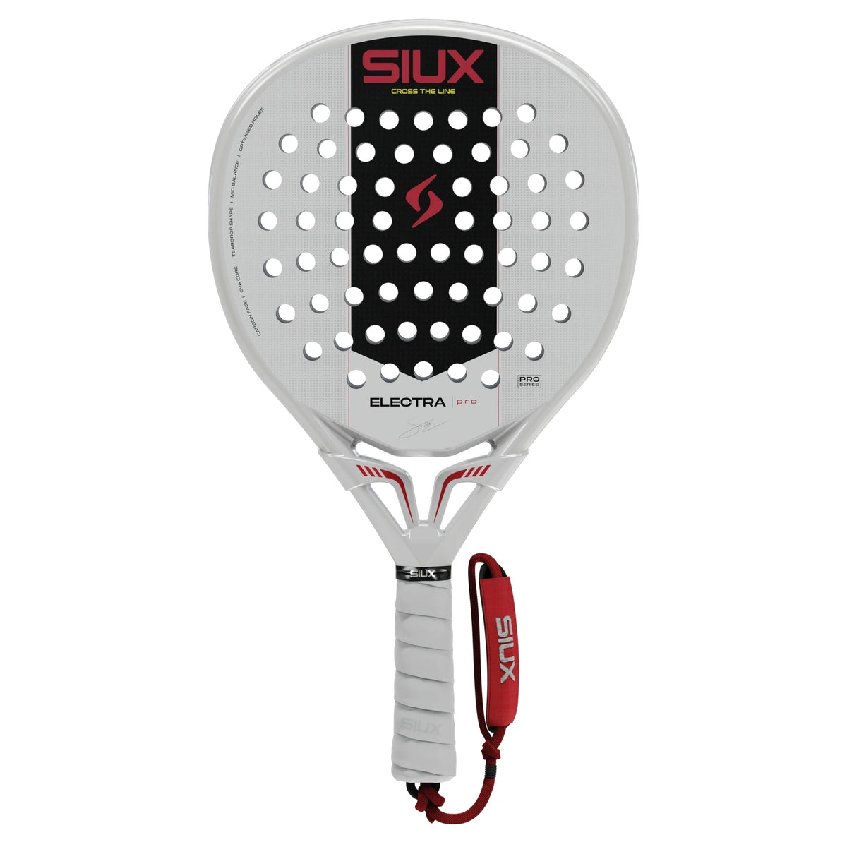 Siux Electra Pro 2027 White padelracket, vooraanzicht