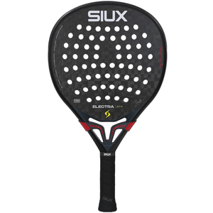 Siux Electra Pro 26 padelracket in zwart met rode accenten, vooraanzicht