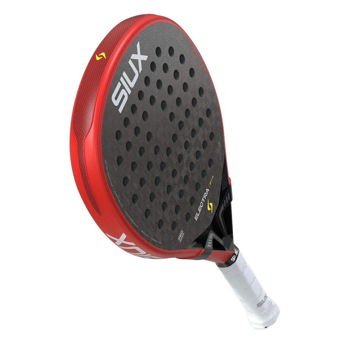 Achterzijde van het Siux Electra Pro 26 padelracket in rood met zwart slagvlak