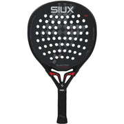 Siux Electra Pro SE Black 2026 padelracket in mat zwart met rood, vooraanzicht