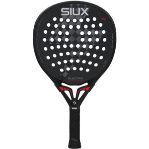 Siux Electra Pro SE Black 2026 padelracket in mat zwart met rood, vooraanzicht