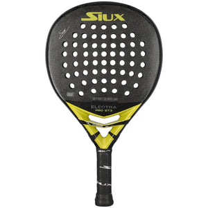 Siux Electra ST3 Pro padelracket in zwart met geel, vooraanzicht