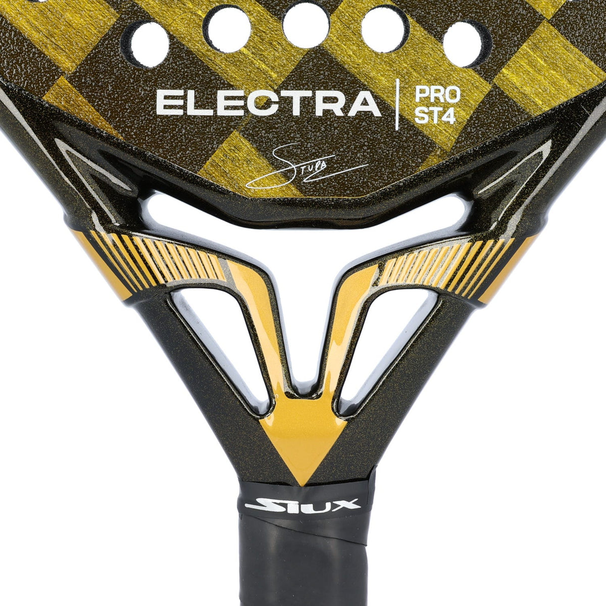 Detail van het hart van de Siux Electra ST4 Pro met Electra Pro ST4-opdruk