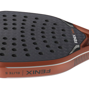 Detail van de bronskleurige framerand van het Siux Fenix Elite 5 met FENIX-opdruk