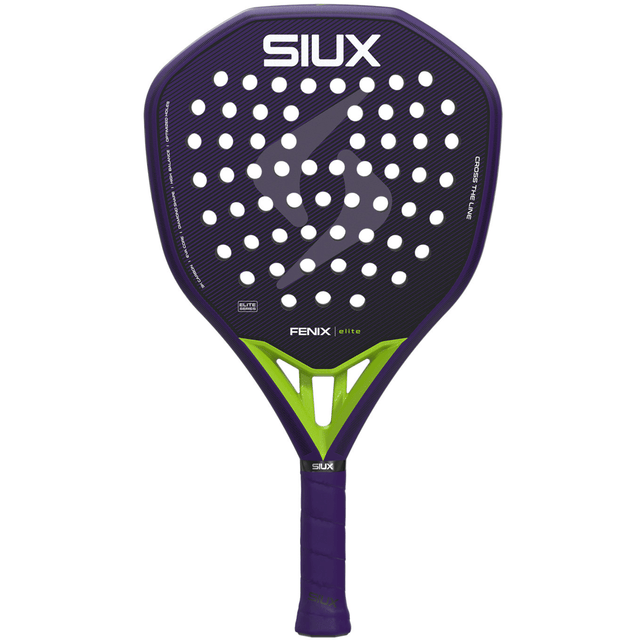 Siux Fenix Elite 6 26 padelracket in paars met limoengroen hart, vooraanzicht