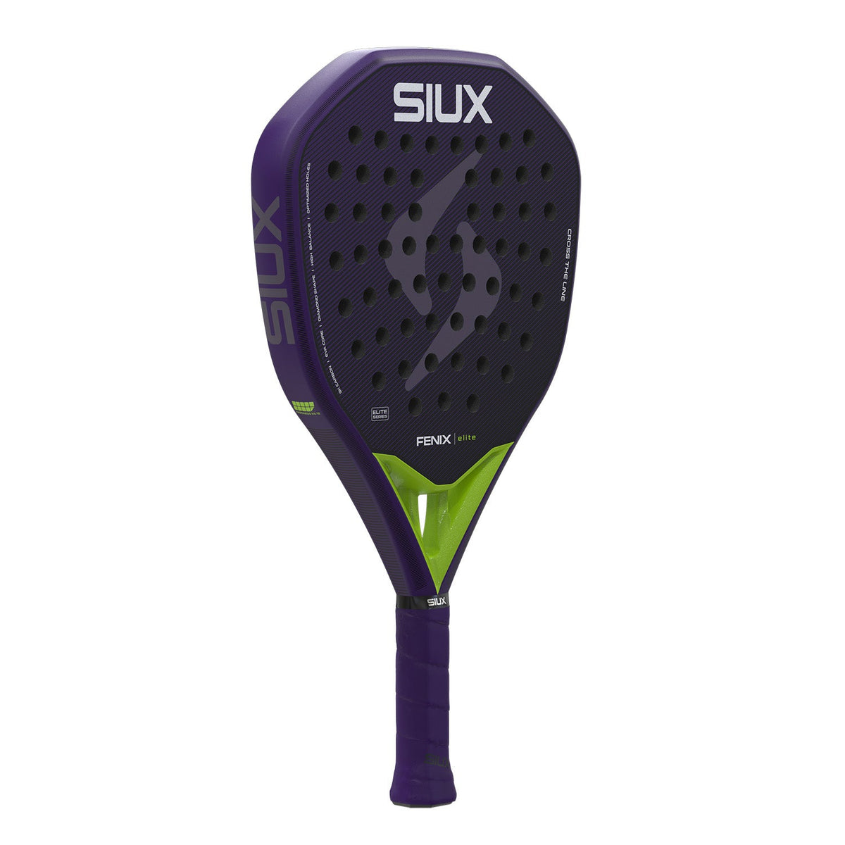 Siux Fenix Elite 6 26 padelracket licht gedraaid, paars blad met wit SIUX-logo